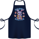 Happy Easter Bunny Cotton Apron 100% Organic Navy Blue