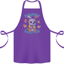 Happy Easter Bunny Cotton Apron 100% Organic Purple