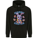 Happy Easter Bunny Mens 80% Cotton Hoodie Black