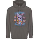 Happy Easter Bunny Mens 80% Cotton Hoodie Charcoal
