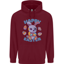 Happy Easter Bunny Mens 80% Cotton Hoodie Maroon