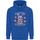 Happy Easter Bunny Mens 80% Cotton Hoodie Royal Blue