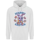 Happy Easter Bunny Mens 80% Cotton Hoodie White