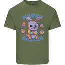 Happy Easter Bunny Mens Cotton T-Shirt Tee Top Military Green