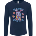 Happy Easter Bunny Mens Long Sleeve T-Shirt Navy Blue