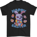 Happy Easter Bunny Mens T-Shirt 100% Cotton Black