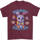 Happy Easter Bunny Mens T-Shirt 100% Cotton Maroon