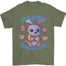 Happy Easter Bunny Mens T-Shirt 100% Cotton Military Green