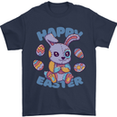 Happy Easter Bunny Mens T-Shirt 100% Cotton Navy Blue
