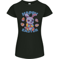 Happy Easter Bunny Womens Petite Cut T-Shirt Black