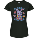 Happy Easter Bunny Womens Petite Cut T-Shirt Black