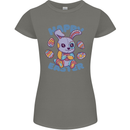 Happy Easter Bunny Womens Petite Cut T-Shirt Charcoal