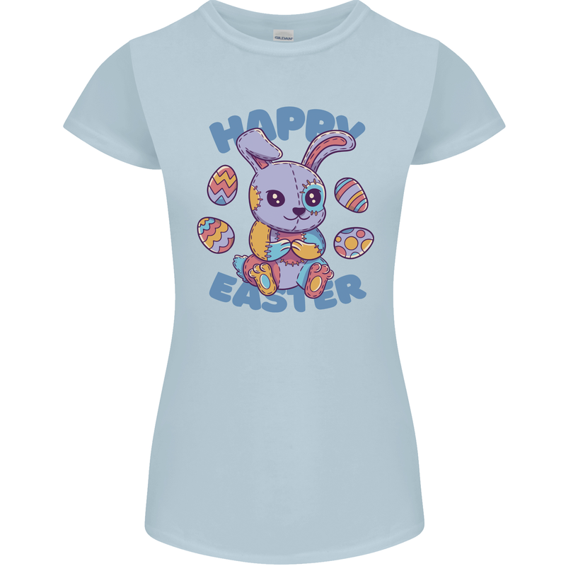 Happy Easter Bunny Womens Petite Cut T-Shirt Light Blue