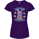 Happy Easter Bunny Womens Petite Cut T-Shirt Purple