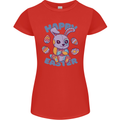 Happy Easter Bunny Womens Petite Cut T-Shirt Red