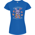 Happy Easter Bunny Womens Petite Cut T-Shirt Royal Blue