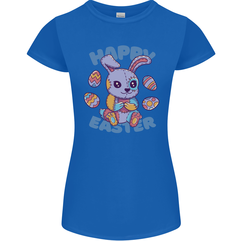 Happy Easter Bunny Womens Petite Cut T-Shirt Royal Blue