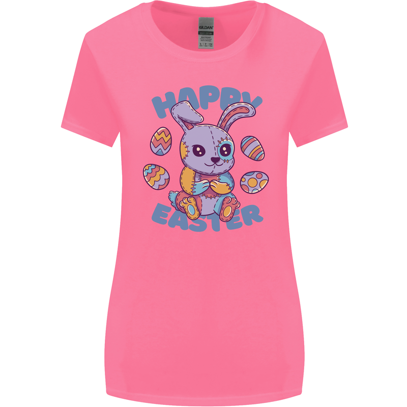 Happy Easter Bunny Womens Wider Cut T-Shirt Azalea