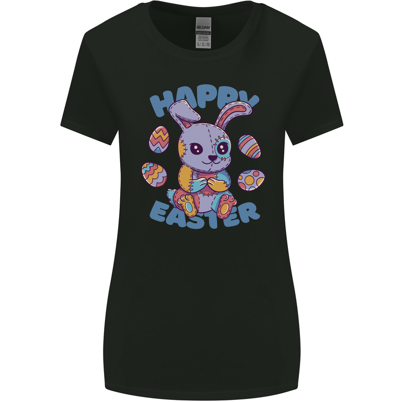 Happy Easter Bunny Womens Wider Cut T-Shirt Black