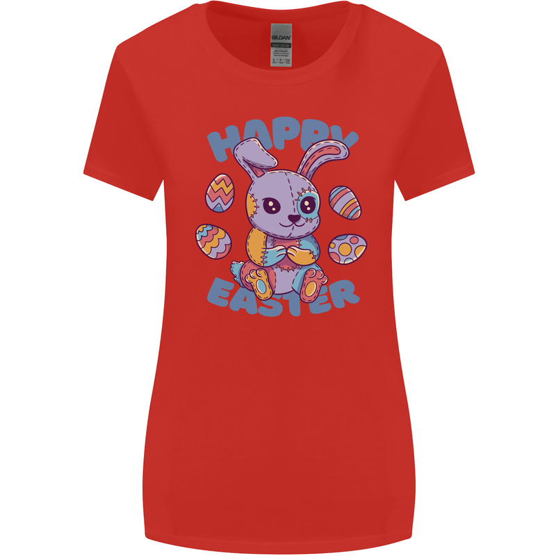 Happy Easter Bunny Womens Wider Cut T-Shirt Red