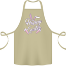 Happy Easter Cool Rabbit Ears and Feet Cotton Apron 100% Organic Khaki
