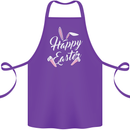 Happy Easter Cool Rabbit Ears and Feet Cotton Apron 100% Organic Purple