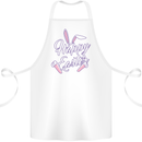 Happy Easter Cool Rabbit Ears and Feet Cotton Apron 100% Organic White