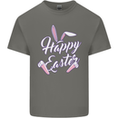 Happy Easter Cool Rabbit Ears and Feet Kids T-Shirt Childrens Charcoal