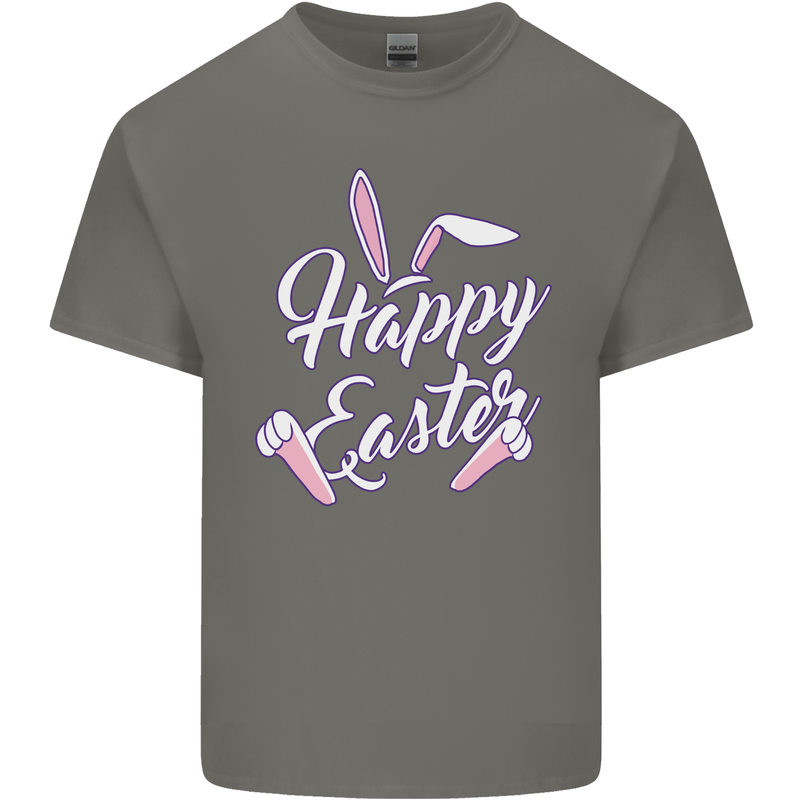 Happy Easter Cool Rabbit Ears and Feet Kids T-Shirt Childrens Charcoal