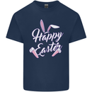 Happy Easter Cool Rabbit Ears and Feet Kids T-Shirt Childrens Navy Blue