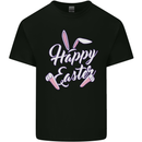 Happy Easter Cool Rabbit Ears and Feet Mens Cotton T-Shirt Tee Top Black