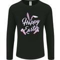 Happy Easter Cool Rabbit Ears and Feet Mens Long Sleeve T-Shirt Black