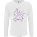 Happy Easter Cool Rabbit Ears and Feet Mens Long Sleeve T-Shirt White