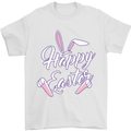 Happy Easter Cool Rabbit Ears and Feet Mens T-Shirt 100% Cotton White