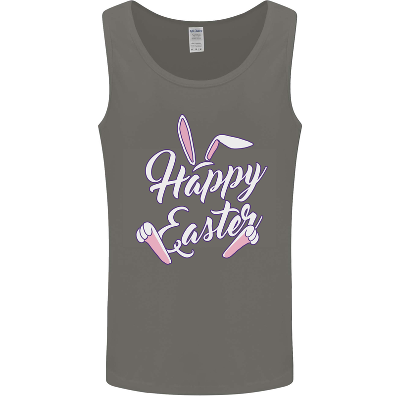 Happy Easter Cool Rabbit Ears and Feet Mens Vest Tank Top Charcoal