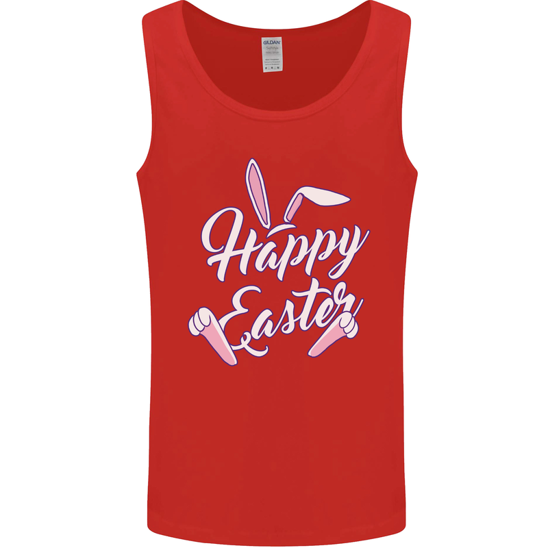 Happy Easter Cool Rabbit Ears and Feet Mens Vest Tank Top Red