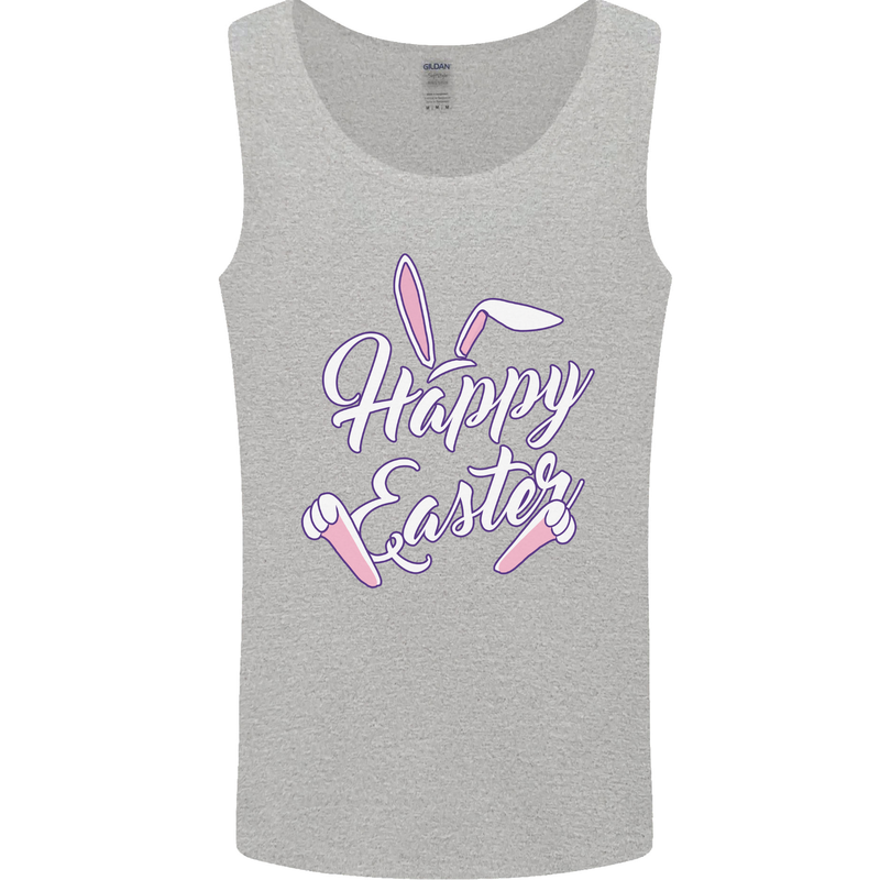 Happy Easter Cool Rabbit Ears and Feet Mens Vest Tank Top Sports Grey