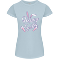 Happy Easter Cool Rabbit Ears and Feet Womens Petite Cut T-Shirt Light Blue