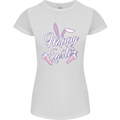 Happy Easter Cool Rabbit Ears and Feet Womens Petite Cut T-Shirt White