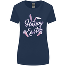 Happy Easter Cool Rabbit Ears and Feet Womens Wider Cut T-Shirt Navy Blue