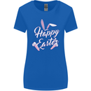 Happy Easter Cool Rabbit Ears and Feet Womens Wider Cut T-Shirt Royal Blue