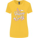 Happy Easter Cool Rabbit Ears and Feet Womens Wider Cut T-Shirt Yellow