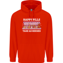 Happy Pills Antidepressants Dogs Childrens Kids Hoodie Bright Red