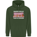 Happy Pills Antidepressants Dogs Childrens Kids Hoodie Forest Green