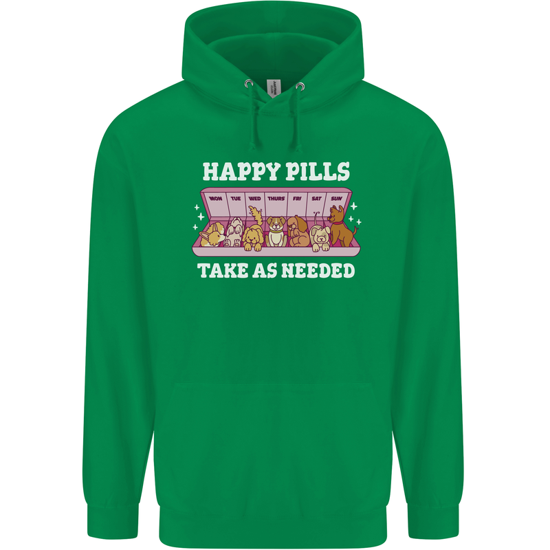 Happy Pills Antidepressants Dogs Childrens Kids Hoodie Irish Green