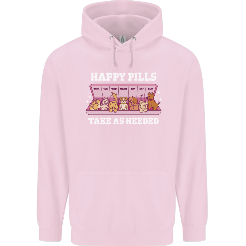 Happy Pills Antidepressants Dogs Childrens Kids Hoodie Light Pink