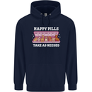 Happy Pills Antidepressants Dogs Childrens Kids Hoodie Navy Blue