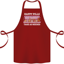 Happy Pills Antidepressants Dogs Cotton Apron 100% Organic Maroon