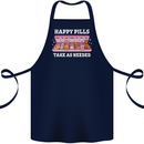 Happy Pills Antidepressants Dogs Cotton Apron 100% Organic Navy Blue