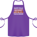 Happy Pills Antidepressants Dogs Cotton Apron 100% Organic Purple
